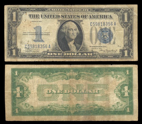 USA Silver Certificate 1 dollar 1934 P414 Funny Back