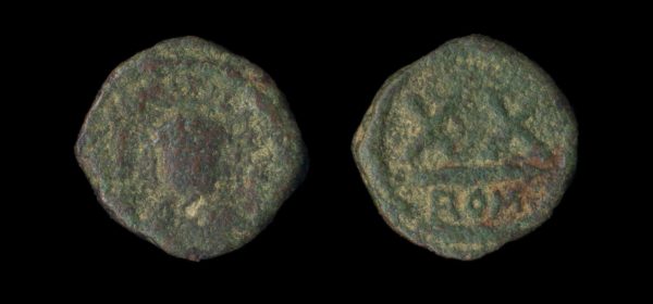 BYZANTINE Maurice Tiberius 582-602 AD half follis of Rome