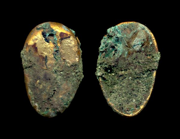 CHINA 600-500 BC gold wrapped bronze cowrie