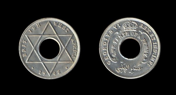 BRITISH WEST AFRICA 1/10 penny 1942