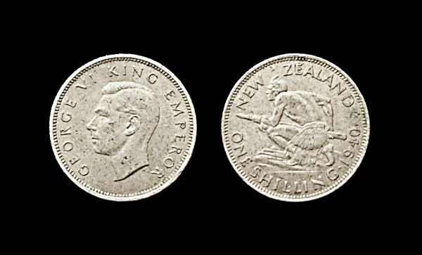 NEW ZEALAND silver shilling 1940