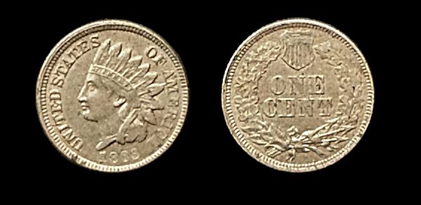 USA copper-nickel Indian 1 cent 1863