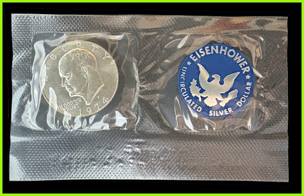 USA silver Eisenhower 1 dollar 1974 S